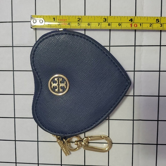 TORY BURCH Navy Heart Coin Pouch - Picture 6 of 7